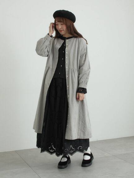 カットワーク刺繍裾スカラップスカート（オフホワイト/ブラック）｜TSUHARU by Samansa Mos2（ツハルバイサマンサモスモス）通販