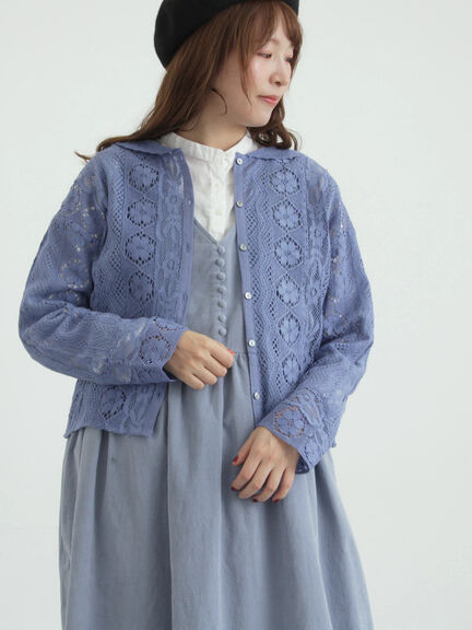 レースパッチワークセーラー襟ブラウス（オフホワイト/ブラック/ブルー）｜TSUHARU by Samansa Mos2（ツハルバイサマンサモスモス）通販