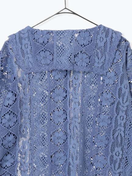 レースパッチワークセーラー襟ブラウス（オフホワイト/ブラック/ブルー）｜TSUHARU by Samansa Mos2（ツハルバイサマンサモスモス）通販