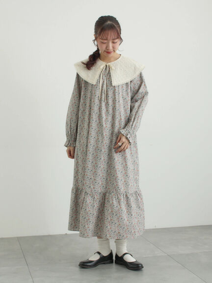 【LIBERTY】Katie and Millie柄襟付ワンピース（ピンク/ブルー）｜TSUHARU by Samansa Mos2（ツハルバイサマンサモスモス）通販