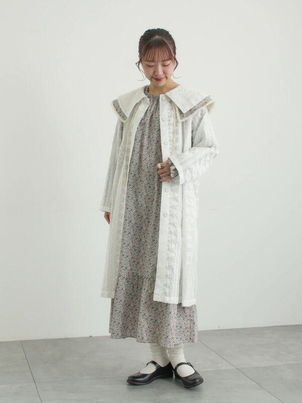 LIBERTY】Katie and Millie柄襟付ワンピース（ピンク/ブルー