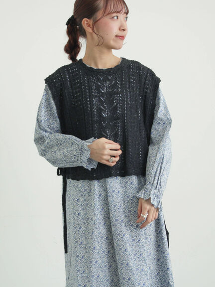 【LIBERTY】Katie and Millie柄襟付ワンピース（ピンク/ブルー）｜TSUHARU by Samansa Mos2（ツハルバイサマンサモスモス）通販