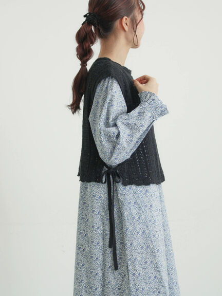 【LIBERTY】Katie and Millie柄襟付ワンピース（ピンク/ブルー）｜TSUHARU by Samansa Mos2（ツハルバイサマンサモスモス）通販