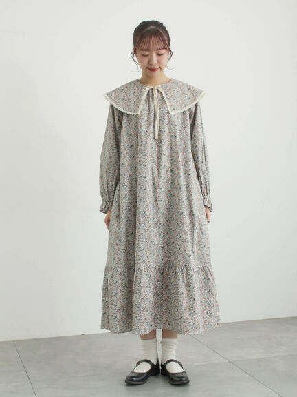 【LIBERTY】Katie and Millie柄襟付ワンピース（ピンク/ブルー）｜TSUHARU by Samansa Mos2（ツハルバイサマンサモスモス）通販