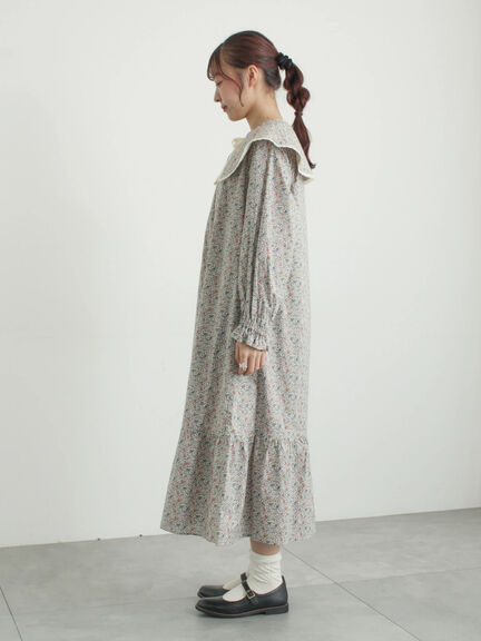 【LIBERTY】Katie and Millie柄襟付ワンピース（ピンク/ブルー）｜TSUHARU by Samansa Mos2（ツハルバイサマンサモスモス）通販