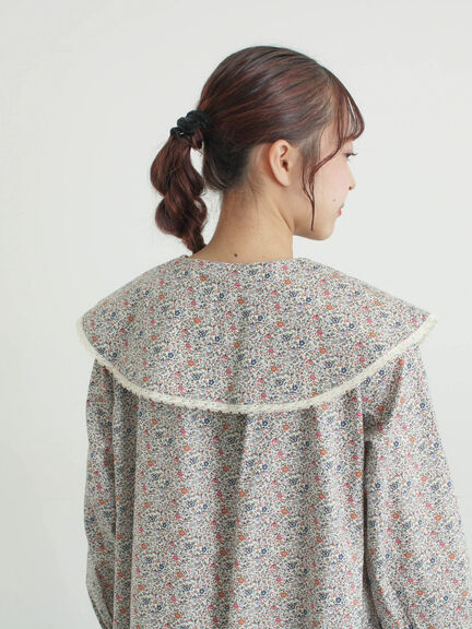 【LIBERTY】Katie and Millie柄襟付ワンピース（ピンク/ブルー）｜TSUHARU by Samansa Mos2（ツハルバイサマンサモスモス）通販