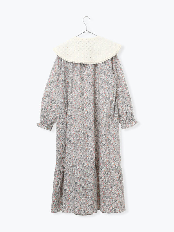 LIBERTY】Katie and Millie柄襟付ワンピース（ピンク/ブルー