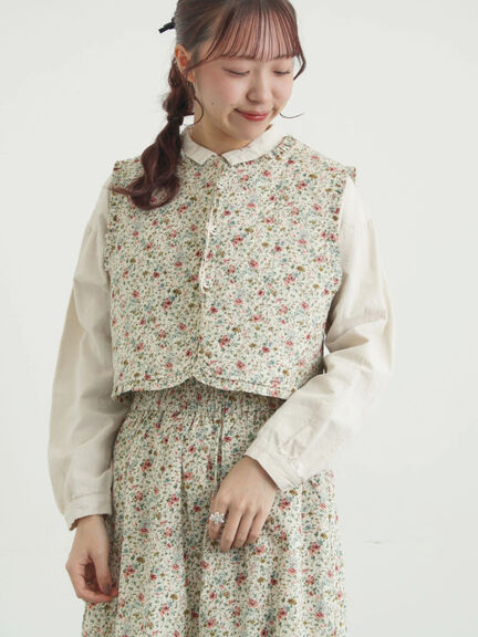 【LIBERTY】BEATRICE柄キルトベスト（ピンク/ラベンダー）｜TSUHARU by Samansa Mos2（ツハルバイサマンサモスモス）通販