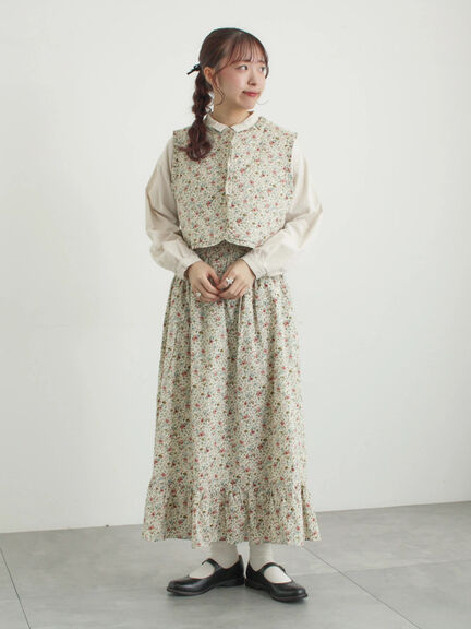 【LIBERTY】BEATRICE柄キルトベスト（ピンク/ラベンダー）｜TSUHARU by Samansa Mos2（ツハルバイサマンサモスモス）通販