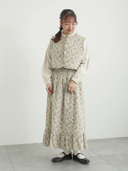 【LIBERTY】BEATRICE柄キルトベスト（ピンク/ラベンダー）｜TSUHARU by Samansa Mos2（ツハルバイサマンサモスモス）通販