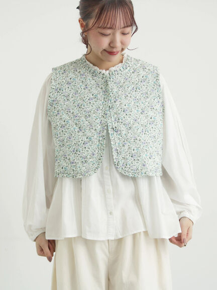 【LIBERTY】BEATRICE柄キルトベスト（ピンク/ラベンダー）｜TSUHARU by Samansa Mos2（ツハルバイサマンサモスモス）通販