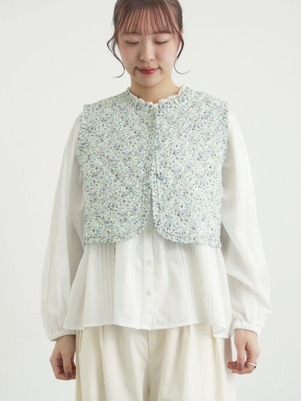 【LIBERTY】BEATRICE柄キルトベスト（ピンク/ラベンダー）｜TSUHARU by Samansa Mos2（ツハルバイサマンサモスモス）通販