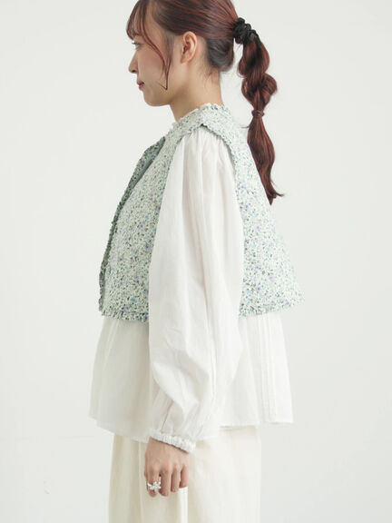 【LIBERTY】BEATRICE柄キルトベスト（ピンク/ラベンダー）｜TSUHARU by Samansa Mos2（ツハルバイサマンサモスモス）通販