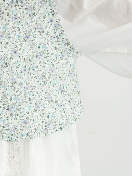 【LIBERTY】BEATRICE柄キルトベスト（ピンク/ラベンダー）｜TSUHARU by Samansa Mos2（ツハルバイサマンサモスモス）通販