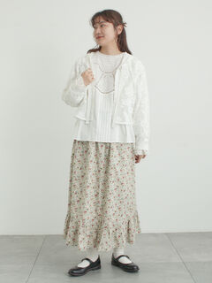 セール】 【WHITE COLLECTION】オーバーレースフード付きボレロ