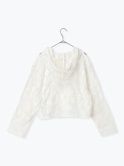 【WHITE COLLECTION】オーバーレースフード付きボレロ（ホワイト）｜TSUHARU by Samansa Mos2（ツハルバイサマンサモスモス）通販
