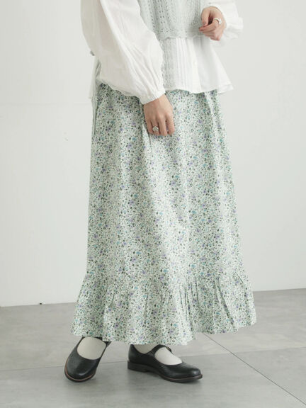 【LIBERTY】BEATRICE柄裾フリルスカート（ピンク/ラベンダー）｜TSUHARU by Samansa Mos2（ツハルバイサマンサモスモス）通販