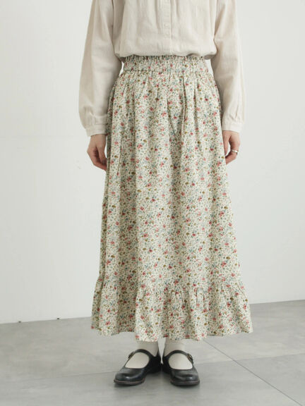 【LIBERTY】BEATRICE柄裾フリルスカート（ピンク/ラベンダー）｜TSUHARU by Samansa Mos2（ツハルバイサマンサモスモス）通販