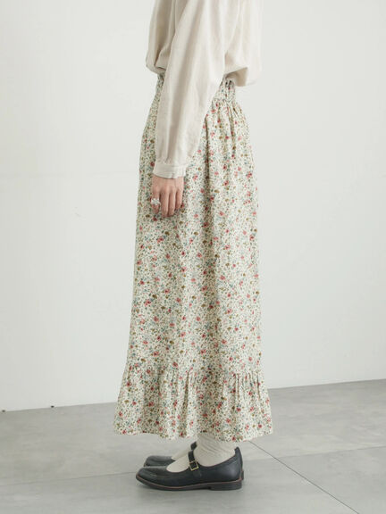 【LIBERTY】BEATRICE柄裾フリルスカート（ピンク/ラベンダー）｜TSUHARU by Samansa Mos2（ツハルバイサマンサモスモス）通販