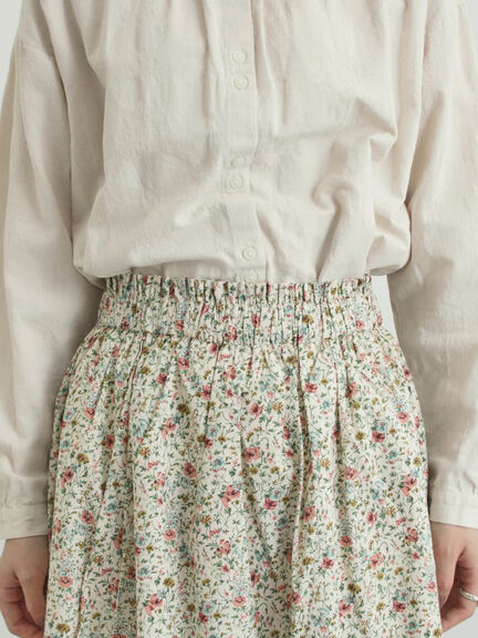 【LIBERTY】BEATRICE柄裾フリルスカート（ピンク/ラベンダー）｜TSUHARU by Samansa Mos2（ツハルバイサマンサモスモス）通販