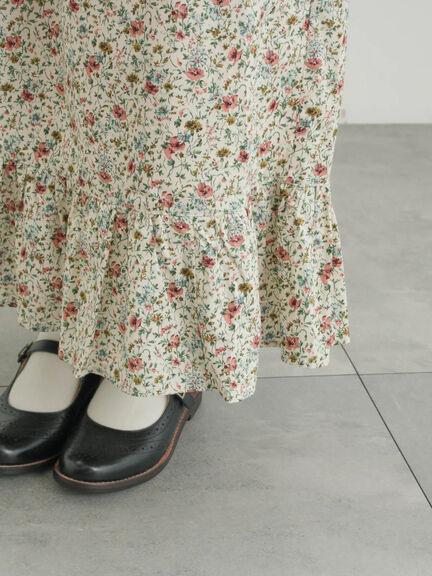 【LIBERTY】BEATRICE柄裾フリルスカート（ピンク/ラベンダー）｜TSUHARU by Samansa Mos2（ツハルバイサマンサモスモス）通販