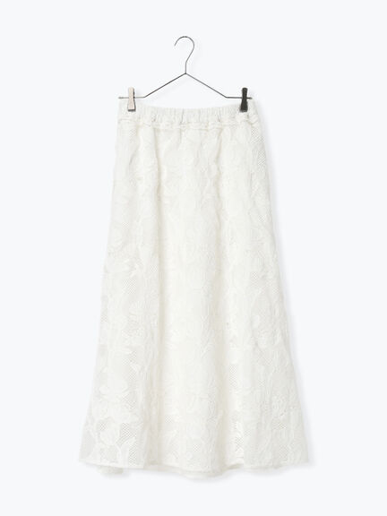 【WHITE COLLECTION】オーバーレーススカート（ホワイト）｜TSUHARU by Samansa Mos2（ツハルバイサマンサモスモス）通販