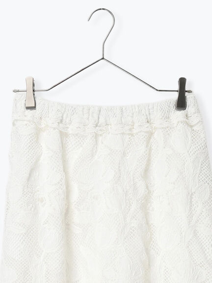 【WHITE COLLECTION】オーバーレーススカート（ホワイト）｜TSUHARU by Samansa Mos2（ツハルバイサマンサモスモス）通販