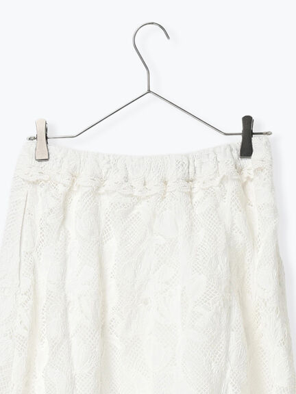 【WHITE COLLECTION】オーバーレーススカート（ホワイト）｜TSUHARU by Samansa Mos2（ツハルバイサマンサモスモス）通販