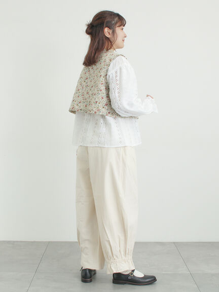 【WHITE COLLECTION】オーバーレース切替ブラウス（ホワイト）｜TSUHARU by Samansa Mos2（ツハルバイサマンサモスモス）通販
