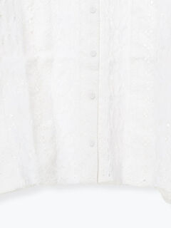 セール】 【WHITE COLLECTION】オーバーレース切替ブラウス（ホワイト 