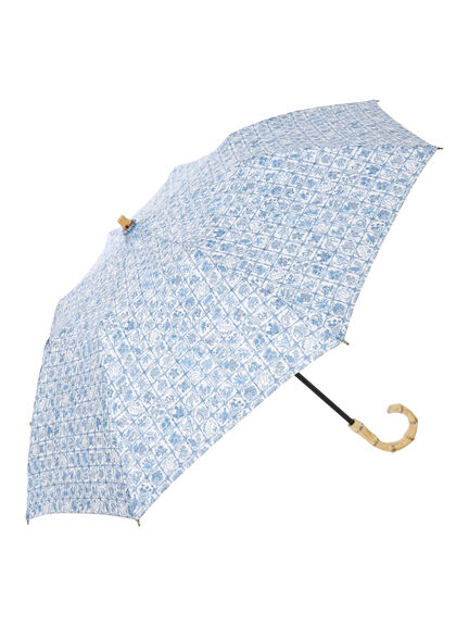 【LIBERTY FABRICS】Botanical Language柄日傘（ブルー/キナリ）｜TSUHARU by Samansa Mos2（ツハルバイサマンサモスモス）通販