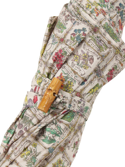 【LIBERTY FABRICS】Botanical Language柄日傘（ブルー/キナリ）｜TSUHARU by Samansa Mos2（ツハルバイサマンサモスモス）通販