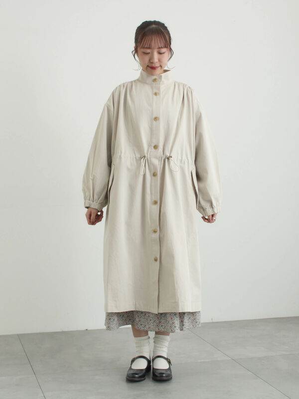 美品✨️TSUHARU ツハル Mos2 ロングコート コットンリネン グレーF TSUHARU by Samansa Mos2 WEB catalog 2025autumn｜レディース