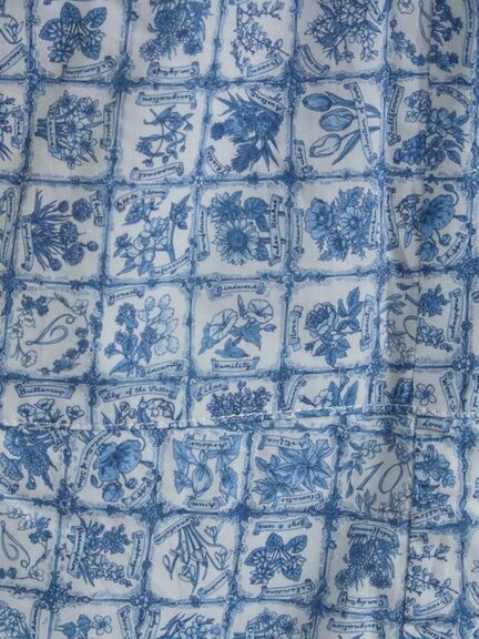 【LIBERTY FABRICS】Botanical Language柄ワンピース（ブルー/キナリ）｜TSUHARU by Samansa Mos2（ツハルバイサマンサモスモス）通販