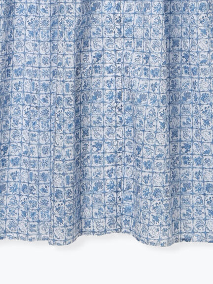 【LIBERTY FABRICS】Botanical Language柄ワンピース（ブルー/キナリ）｜TSUHARU by Samansa Mos2（ツハルバイサマンサモスモス）通販