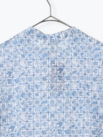 【LIBERTY FABRICS】Botanical Language柄ワンピース（ブルー/キナリ）｜TSUHARU by Samansa Mos2（ツハルバイサマンサモスモス）通販