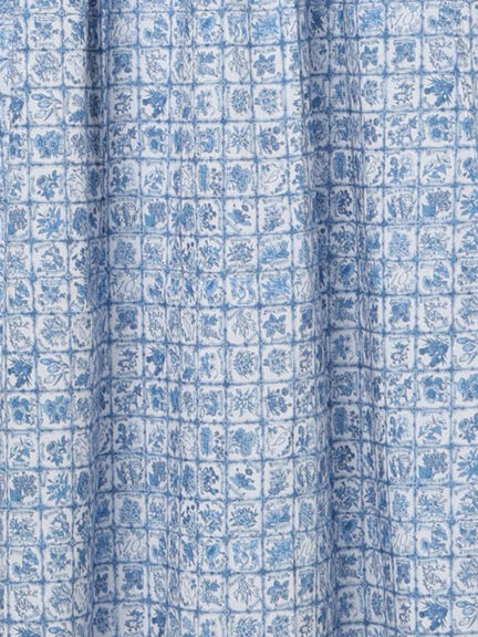 【LIBERTY FABRICS】Botanical Language柄ワンピース（ブルー/キナリ）｜TSUHARU by Samansa Mos2（ツハルバイサマンサモスモス）通販