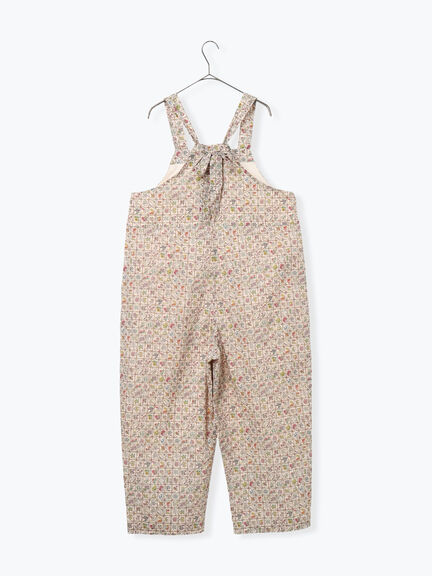 【LIBERTY FABRICS】Botanical Language柄サロペット（ブルー/キナリ）｜TSUHARU by Samansa Mos2（ツハルバイサマンサモスモス）通販