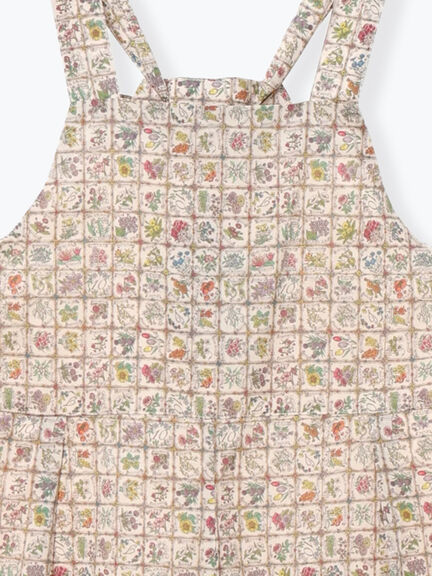 【LIBERTY FABRICS】Botanical Language柄サロペット（ブルー/キナリ）｜TSUHARU by Samansa Mos2（ツハルバイサマンサモスモス）通販