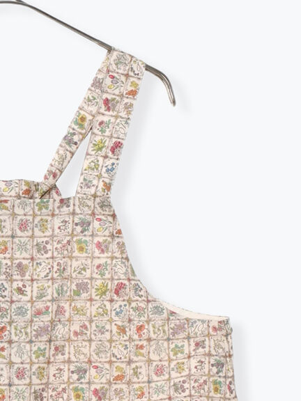 【LIBERTY FABRICS】Botanical Language柄サロペット（ブルー/キナリ）｜TSUHARU by Samansa Mos2（ツハルバイサマンサモスモス）通販