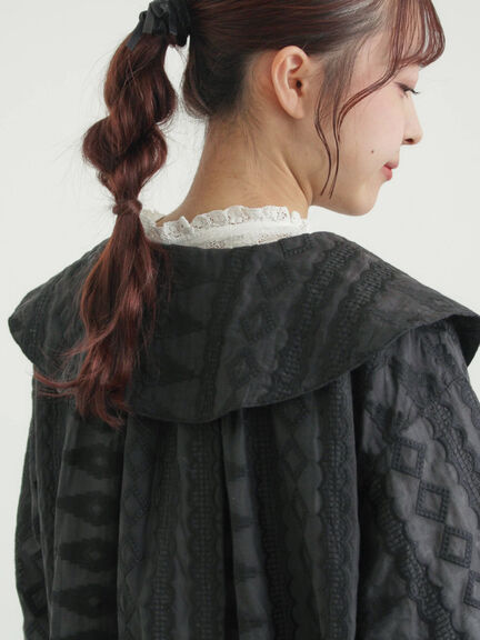 シアー総刺繍コート（オフホワイト/ブラック）｜TSUHARU by Samansa Mos2（ツハルバイサマンサモスモス）通販