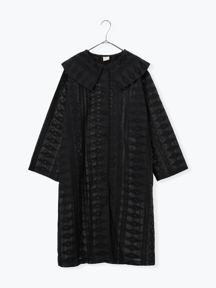 シアー総刺繍コート（オフホワイト/ブラック）｜TSUHARU by Samansa Mos2（ツハルバイサマンサモスモス）通販