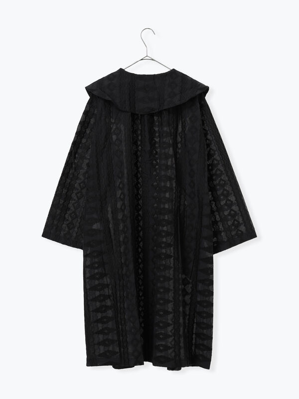シアー総刺繍コート（オフホワイト/ブラック/アウター/コート