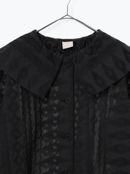 シアー総刺繍コート（オフホワイト/ブラック）｜TSUHARU by Samansa Mos2（ツハルバイサマンサモスモス）通販