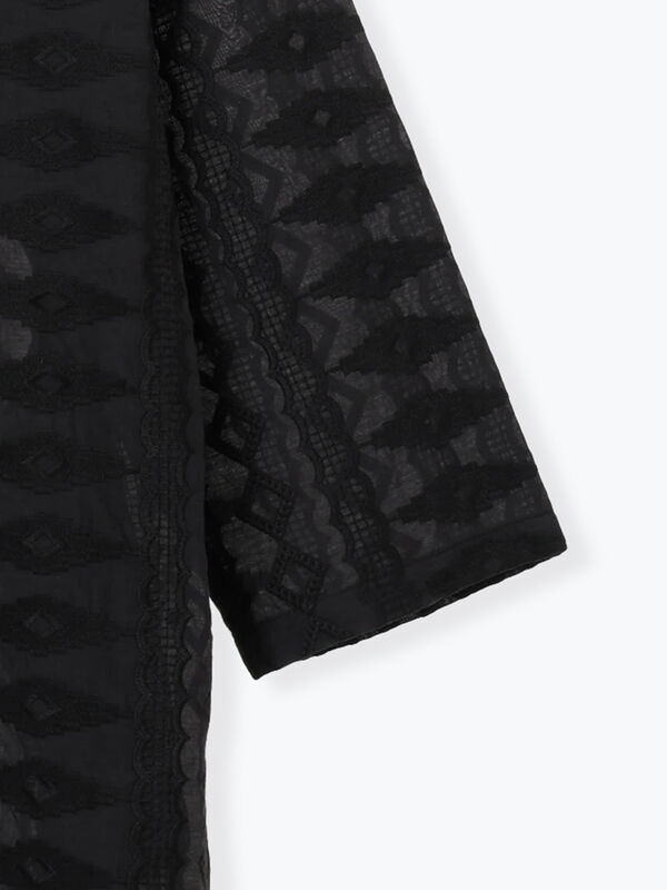 シアー総刺繍コート（オフホワイト/ブラック/アウター/コート