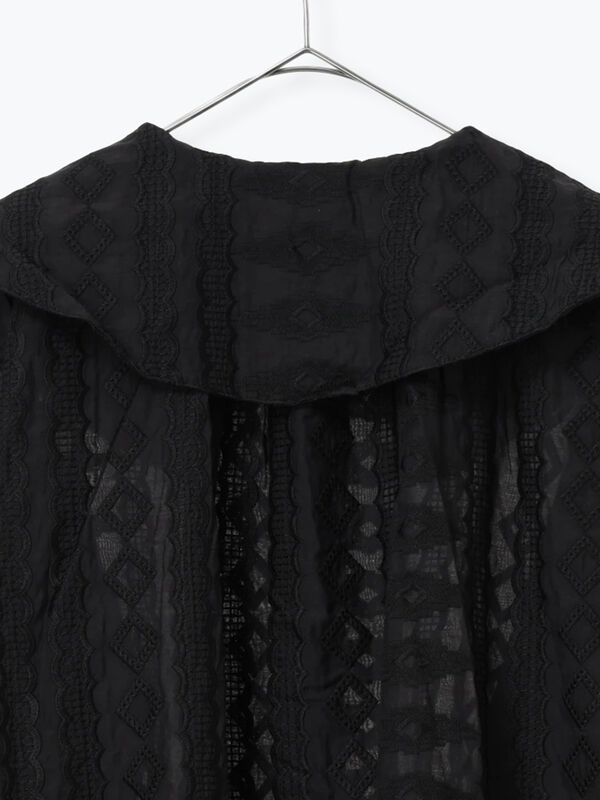 シアー総刺繍コート（オフホワイト/ブラック/アウター/コート