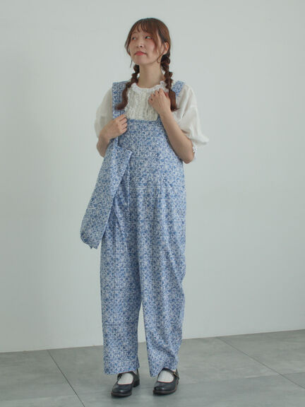 【LIBERTY FABRICS】Botanical Language柄トートバッグ（ブルー/キナリ）｜TSUHARU by Samansa Mos2（ツハルバイサマンサモスモス）通販