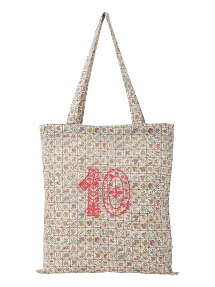 【LIBERTY FABRICS】Botanical Language柄トートバッグ（ブルー/キナリ）｜TSUHARU by Samansa Mos2（ツハルバイサマンサモスモス）通販