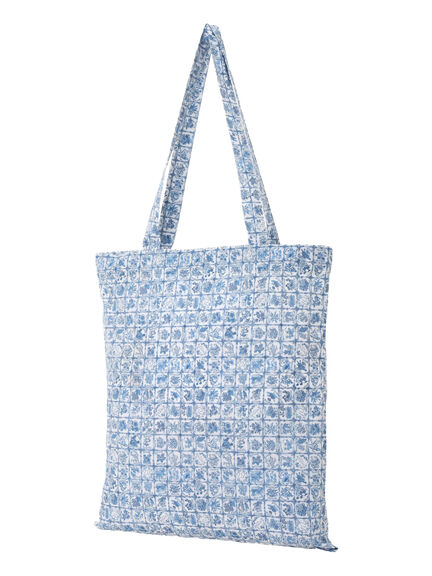 【LIBERTY FABRICS】Botanical Language柄トートバッグ（ブルー/キナリ）｜TSUHARU by Samansa Mos2（ツハルバイサマンサモスモス）通販