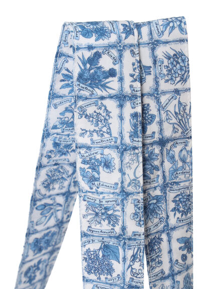 【LIBERTY FABRICS】Botanical Language柄トートバッグ（ブルー/キナリ）｜TSUHARU by Samansa Mos2（ツハルバイサマンサモスモス）通販